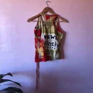 Vintage Derhy Y2K Newsflash Tank